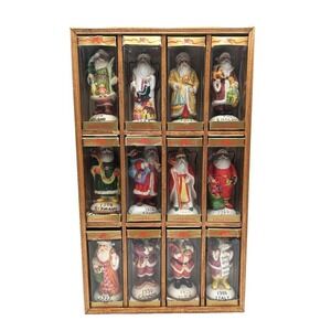 Vtg 1991 Mercuries Porcelain Antique Santa Collectible Limited Edition Lot of 12